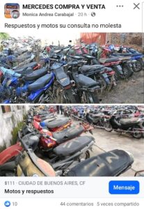 venta repuestos motos secuestradas